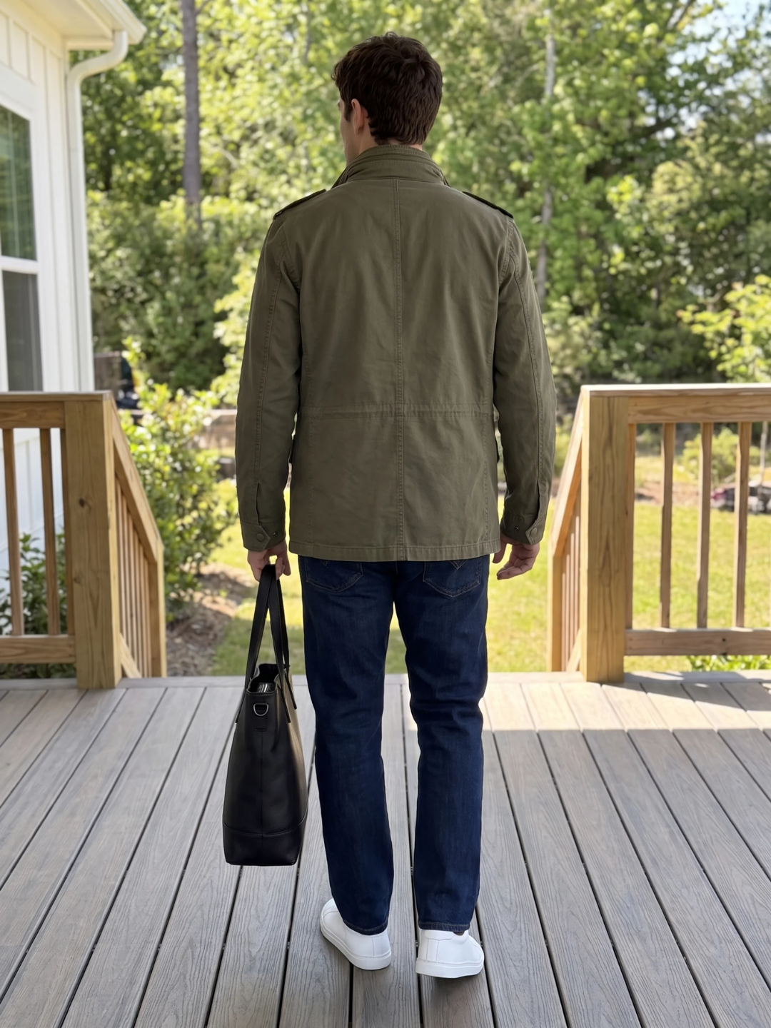 Four-Pocket Epaulette Olive Field Jacket