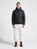 Hooded Lightweight Chevron Puffer Jacket