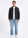 Snap Cuff Point Collar Black Bomber Jacket